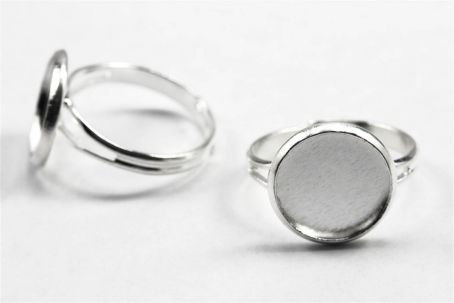 Ringrohlinge mit 12mm-Fassung silber/bronze Silber 5 Stück